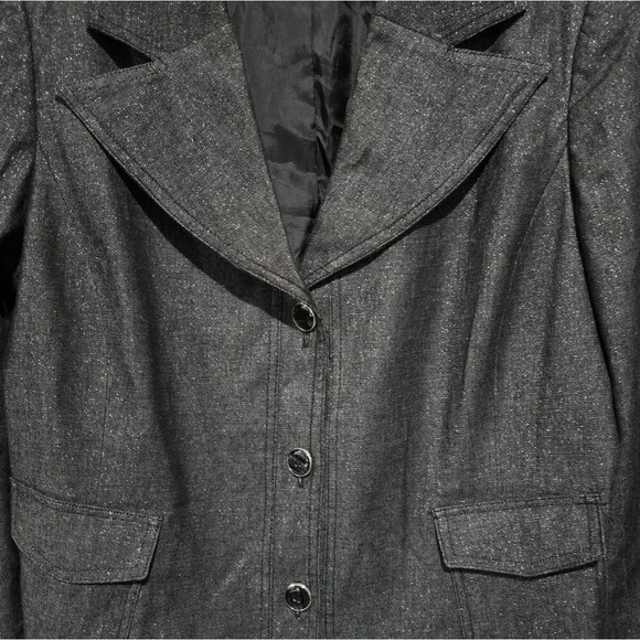 Requirements Women’s Plus Size 16 Vintage Dark Gray Lurex Career Blazer - Picture 6 of 10
